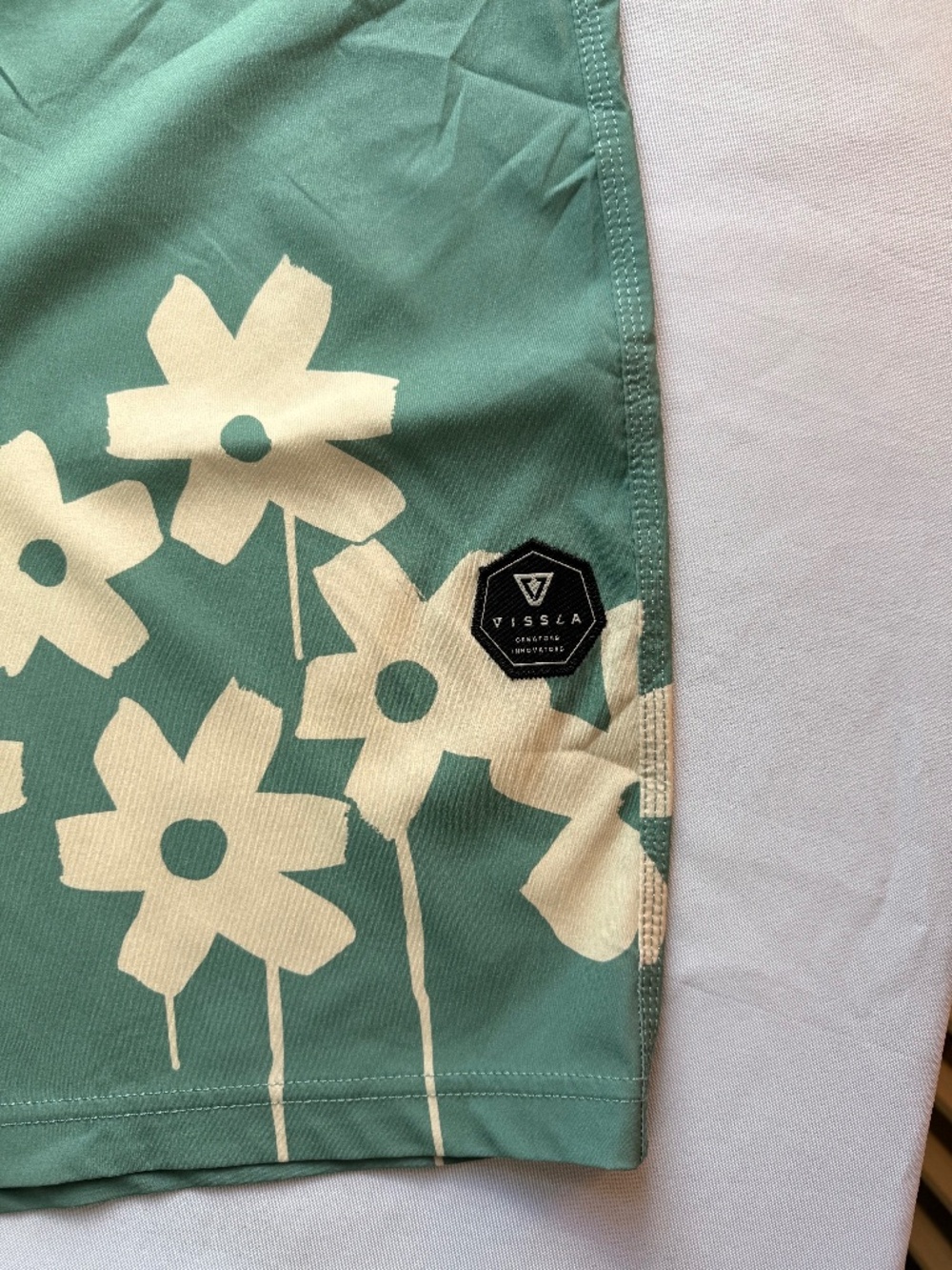 Vissla Upcycled Coconut Poly Stretch Board Shorts Green Floral 38